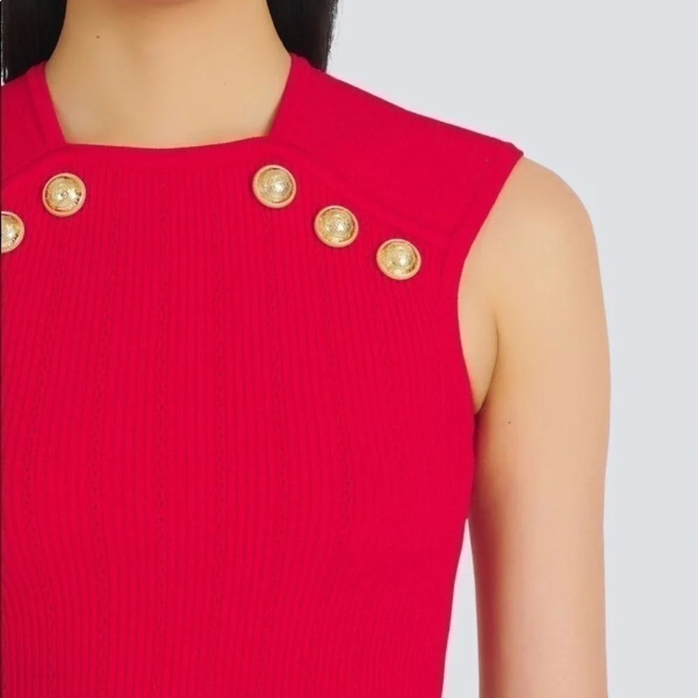 Balmain Knit top with gold-tone buttons